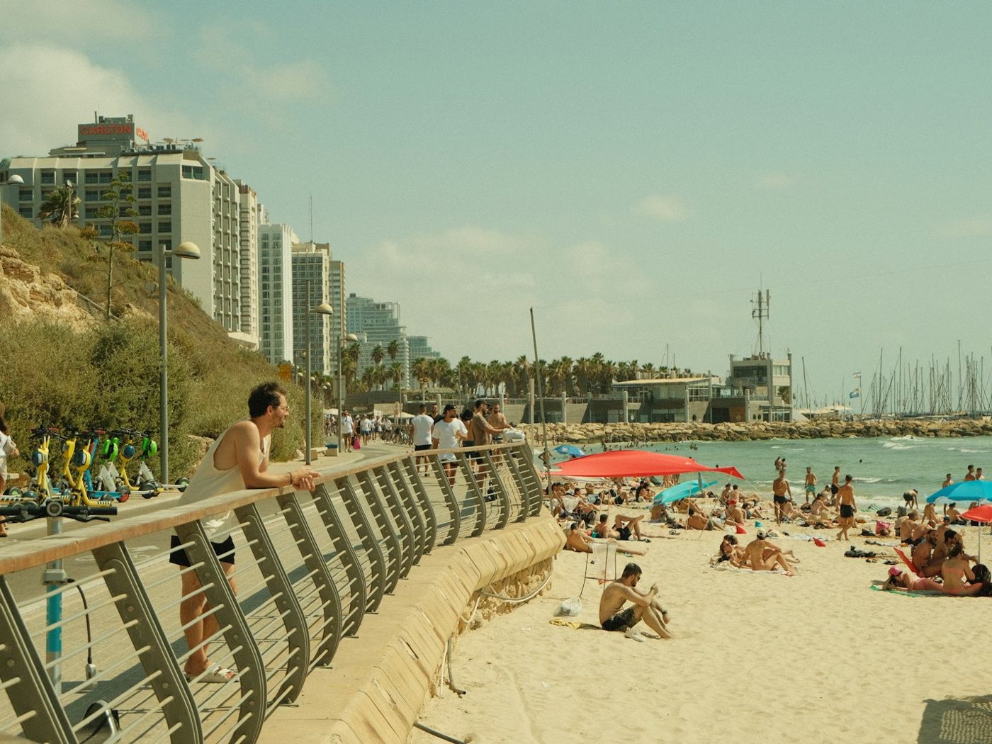 The beach promenade in Tel Aviv